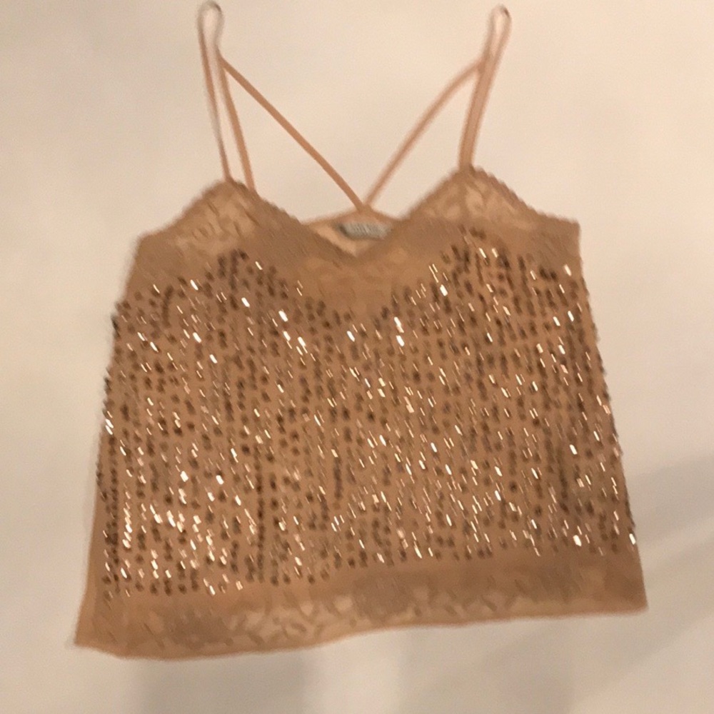 🔥HOST PICK ZARA Nude Beaded Cami - Picture 6 of 6